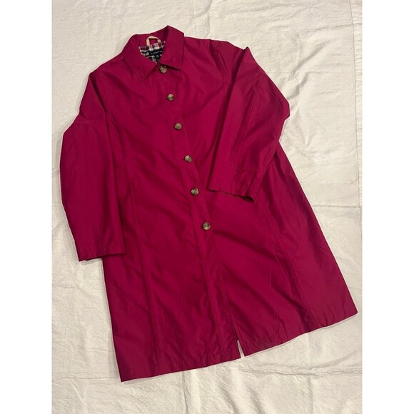 Lands’ End Trench 1X Cranberry Coat Jacket - Picture 1 of 12